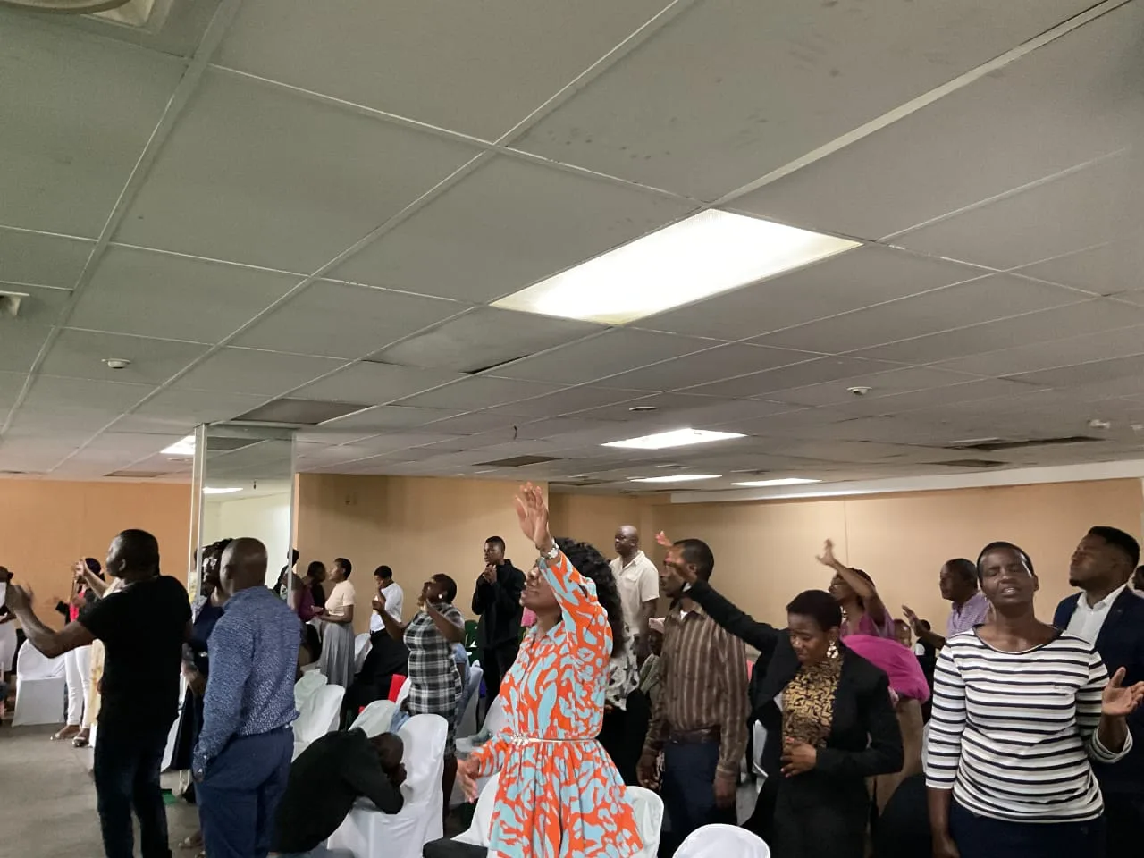 The Truevine congregation worshipping together